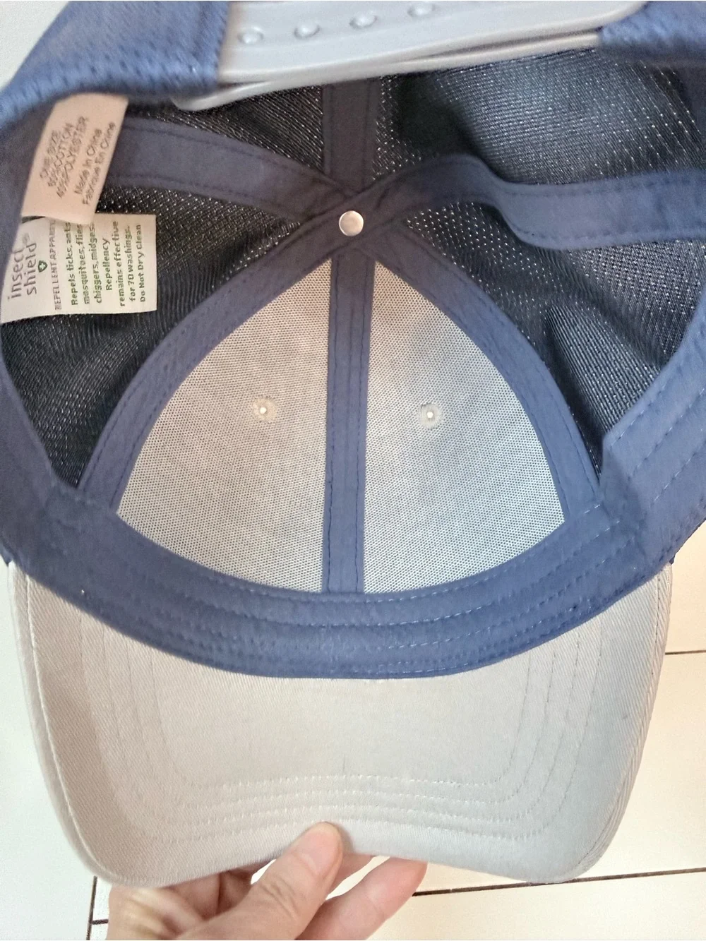 Exofficio Ball Cap with Insect Shield Protection Navy Light Grey OS